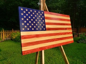 24" Wooden American Flag by Zegers Freedom Flags