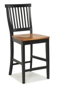 0889 - (2) Black/distressed 24" Kitchen Stools