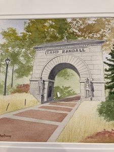 268: Original Watercolor of Camp Randall Arch