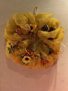 HANDMADE MESH HARVEST WREATH