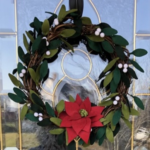 Wool Felt & Grape Vine Wreath