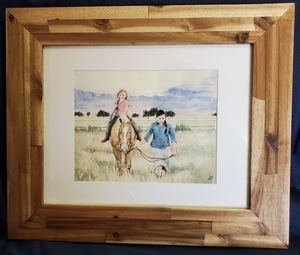 "Sunset Ride" Framed Watercolor Painting