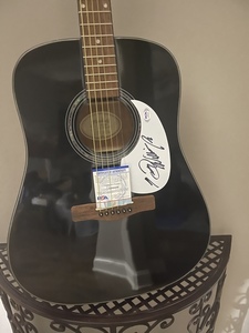 Hank Williams Jr. Signed Black Acoustic Guitar