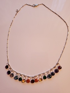 Sterling Silver & Multiple Gemstone Necklace