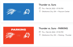 OKC Thunder tickets vs Suns Feb 24th 7pm x4 Seats