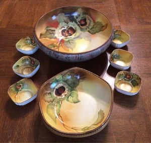 Hand Painted Chestnut Nippon Bowl Set