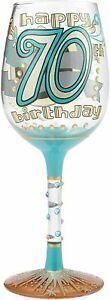 "Celebrating 70" Wine Glass + Bottle of Wine