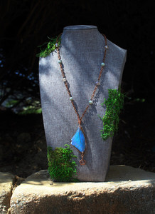 Blue Morpho Butterfly Wing necklace