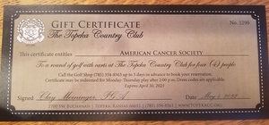 #097 - Topeka Country Club Gift Certificate