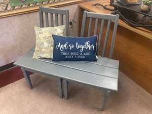 Handcrafted Bench & Pillow