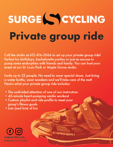 Surge Cycling Private Indoor Cycling Event