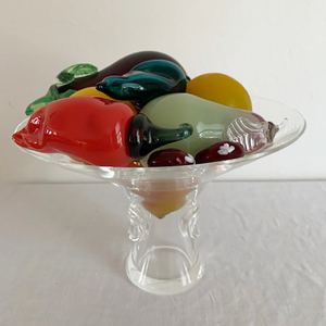 Steuben Glass Compote Dish with Glass Items