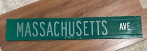 Massachusetts Ave Street Sign - Green