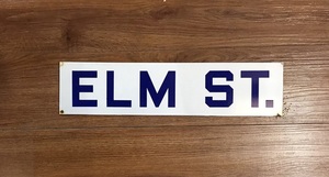 Elm Street Sign - White