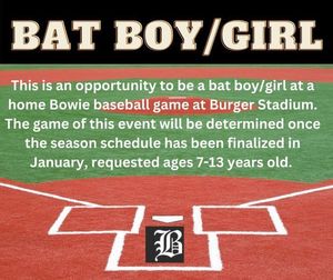 Bat Boy/Girl for a Varsity Game