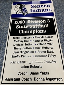 2000 State Softball Championship Team sign