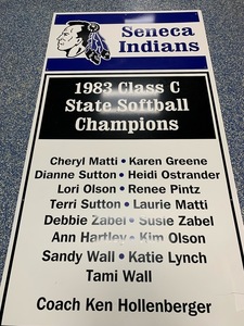 1983 State Softball Championship Team sign