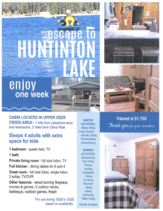 Huntington Lake Cabin - One Week