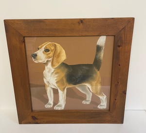 Framed Beagle in Pastel