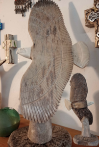 Soaring Eagle Whale Bone Sulpture