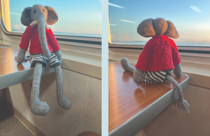 Hand-Knit Stuffed Elephant